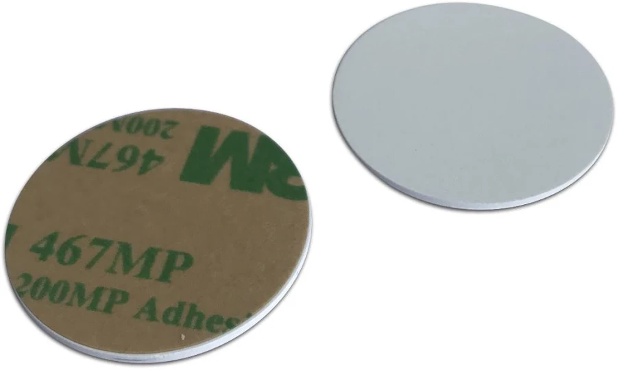 Yarongtech T5577 125khz rewritable Coin tag Adhesive Back Dia 25mm Thickness 1mm