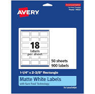 Avery Matte White Rectangle Labels 94227-WMP