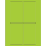 Tape Logic 3 x 5" Fluorescent Green Rectangle Laser Labels LL175GN