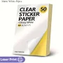 50 Sheets A4 Self-Adhesive Sticker Labels - Matte & Shiny Finish, Inkjet Printer Compatible, Quick &