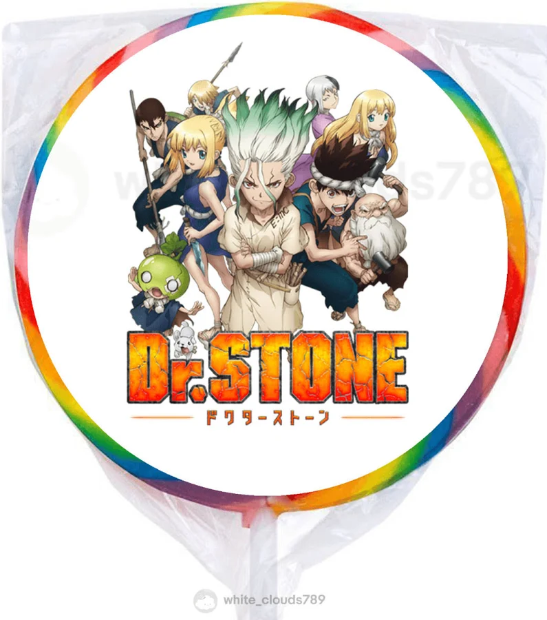 24 Dr. Stone Japanese Anime 1.67" Sticker Label For Bag Lollipop Party