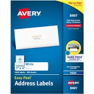 Avery Easy Peel Inkjet Address Labels 8461
