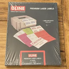 Uline 1x1" Laser Labels White
