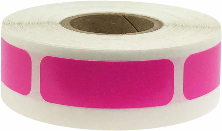 Small Hot Pink Color Code Rectangle Labels 0.5" x 1.5" QTY 500 | Wholesale Labels | InStockLabels
