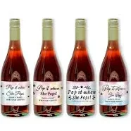 40pcs 4 Styles When Shes Mini Champagne Bottle Labels Clouds Wine Bottle Labels Personalized Mini Champagne Label for Shower Wedding Anniversary