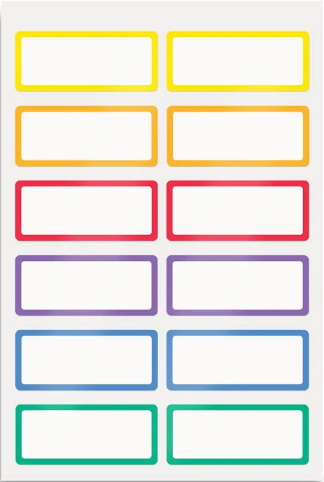 Avery No-Iron Fabric Labels Rainbow Border 40706