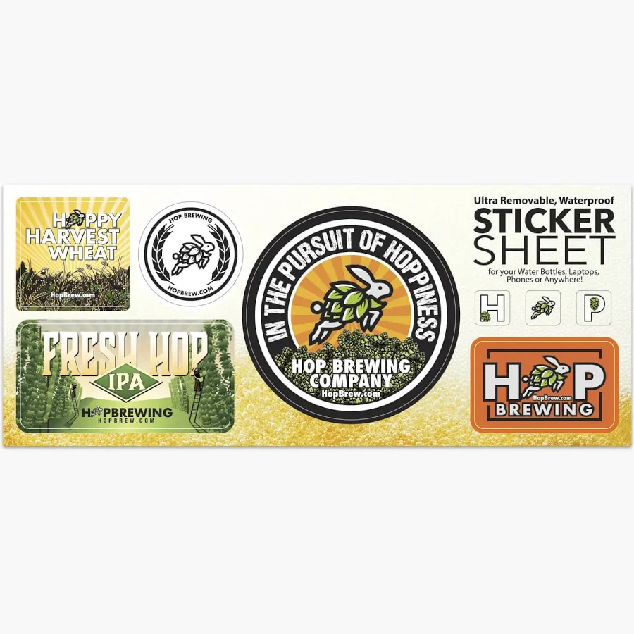 125 Custom Waterproof Removable Vinyl Sticker Sheet - 3.75 x 9 - Printed with Full Color Art USA Made - White