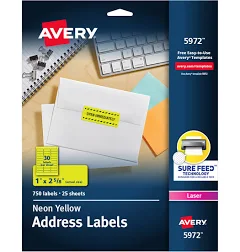 Avery High-Visibility Permanent Laser ID Labels 5972