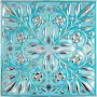 Wall Wear 10 Pack Peel and Stick Metal Tiles – 8" x 8" Teal and Silver Leaves