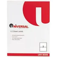 (6 Pack Value Bundle) UNV80206 Inkjet/Laser Printer Labels, 5-1/2 x 8-1/2, White