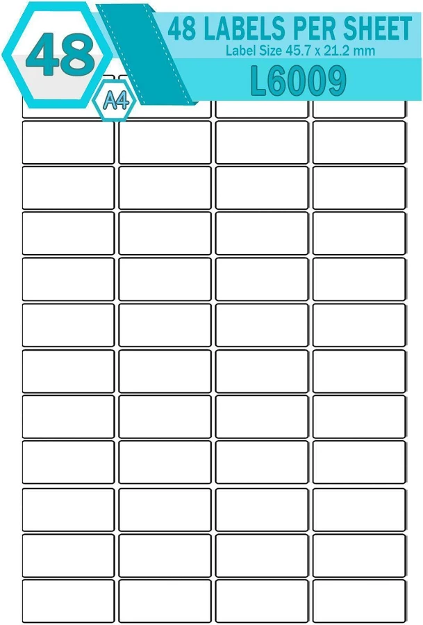 SmithPackaging A4 Self Adhesive Address Labels 48 Labels Per Sheet