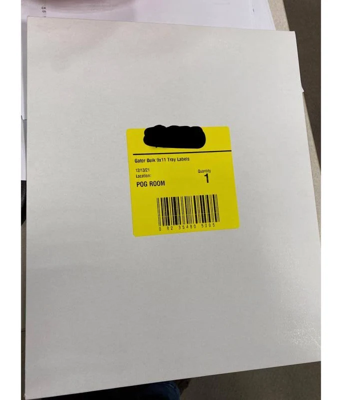Gator 13.5 x 10.75 x 0.2 in. White Stick on Labels Display Sign Paper p0025008