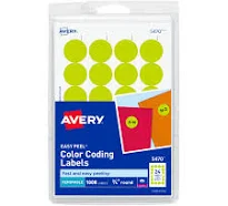 Avery Printable Color-Coding Labels Removable Adhesive 05470