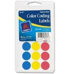 Avery Dennison YYSP-AVE06167 6167 Color Coding Labels- Removable- Asso