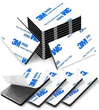 Double Sided Adhesive Pads,Heavy Duty Mounting Tape,48Pcs 3mm Eva Foam Super-Sticky Black Strong Pads Rectangle Waterproof for Walls Car Home Office