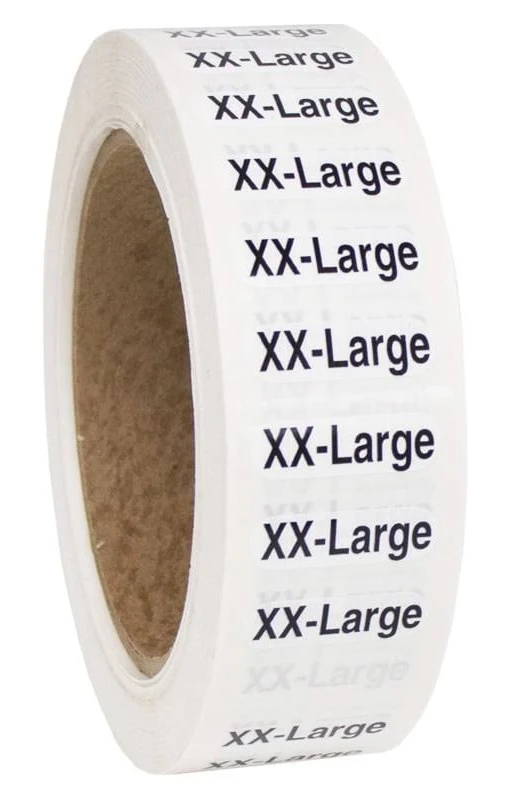 Size XX-Large Labels