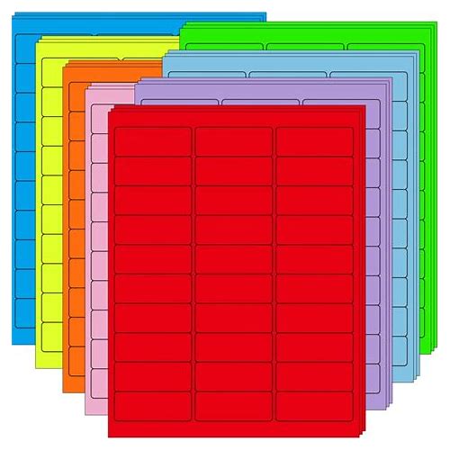 Colored Labels, 1''2.625'', 8 Color…
