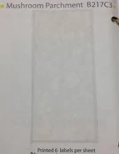 Mushroom Parchment 6/Sheet - 4th and Vine Labels