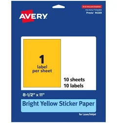 Avery Printable Sticker Paper Bright 94269