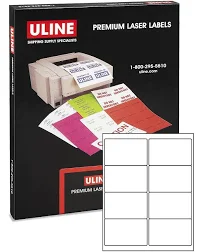 Uline 4x2 1/2" Laser Labels
