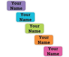 70 Personalized Stick-eez Clothing Labels - Jewel Palette