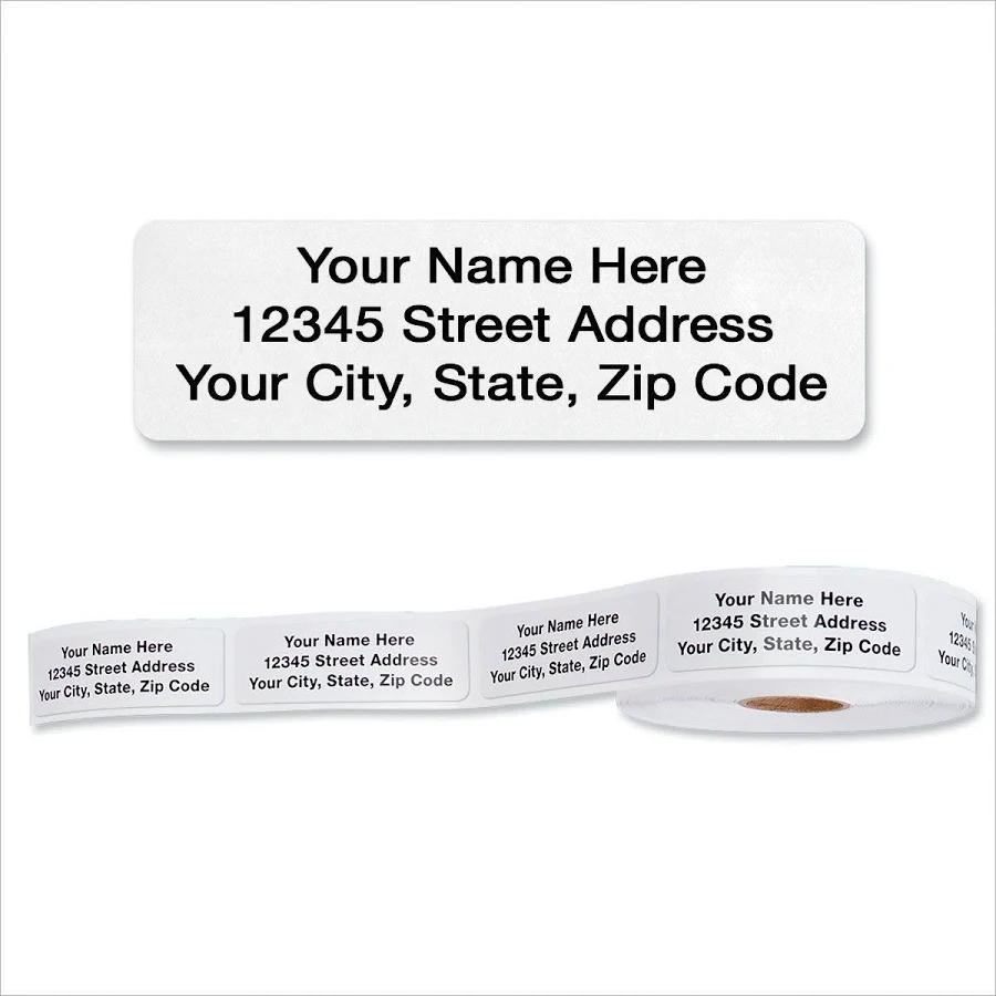 White Rolled Address Labels