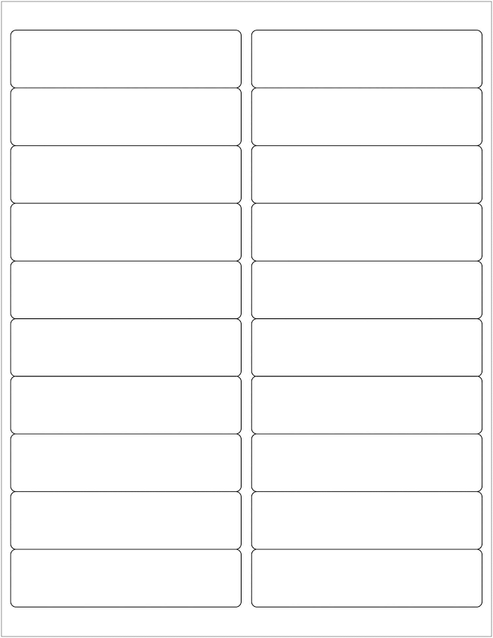 1 3/4 x 1/2" White Removable Rectangle Laser Labels