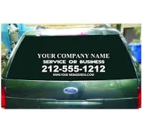 Custom Auto SUV Car Truck Business Window Decal | White | Glossy | Vinyl | Letters, Numbers & Symbols | Made in United States | Customized
