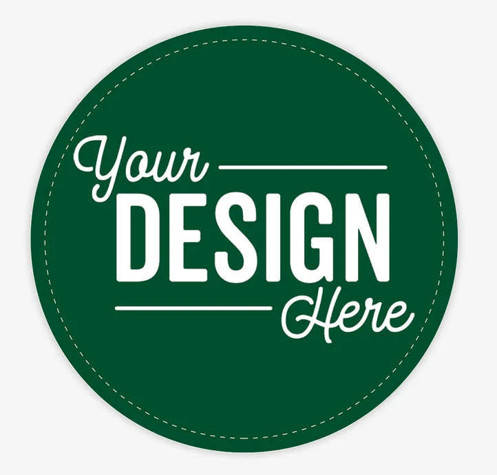 125ct. Custom Full Color 4 in. Vinyl Circle Sticker - Forest Green- 1-Color Text or Art Design