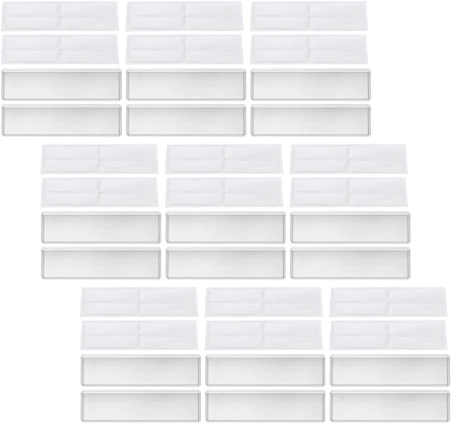 Heanujj 24Sets Clear Self Adhesive Shelf Label Holders Plastic Price Tag Strips for Retail Shelves