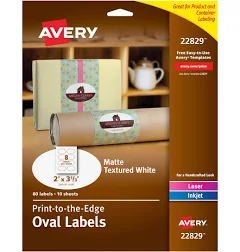 Avery Oval Print-to-the-Edge Labels 22829