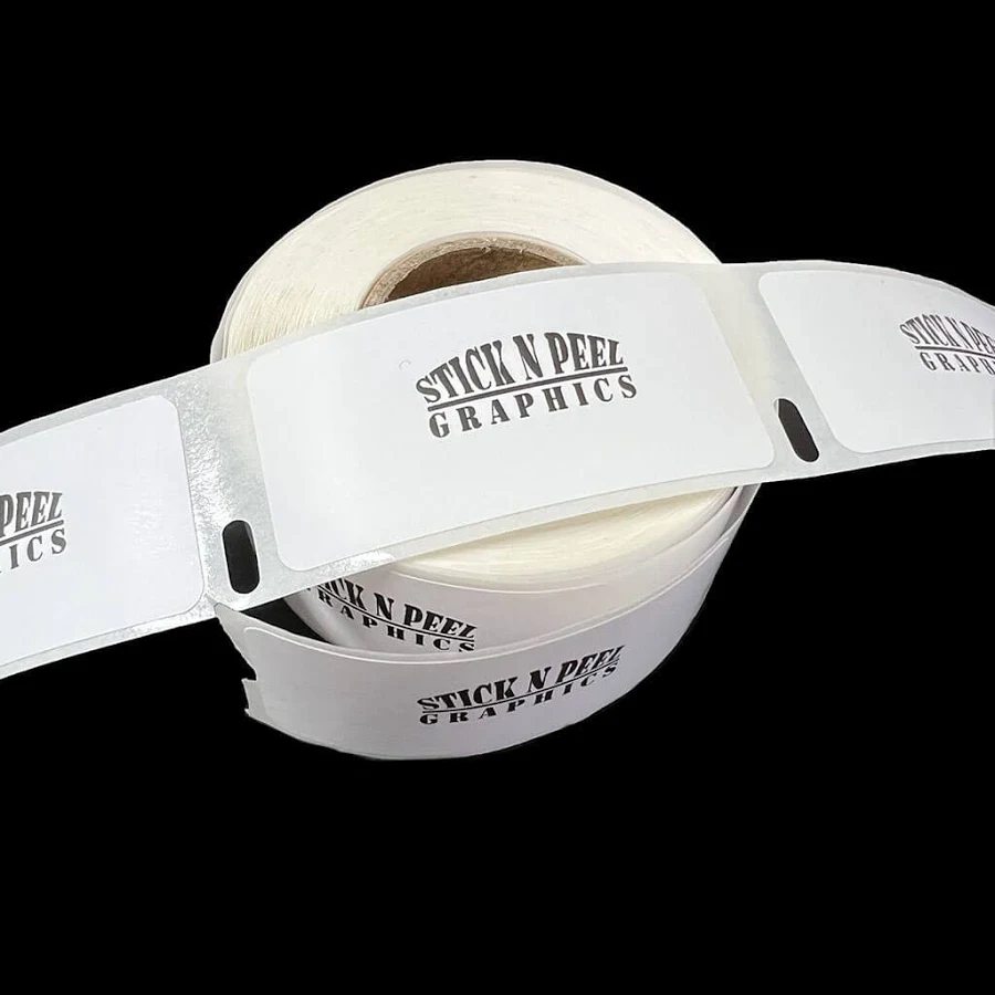 Black and White Thermal Printed Labels (Roll) 1" x 2.125" White Labels