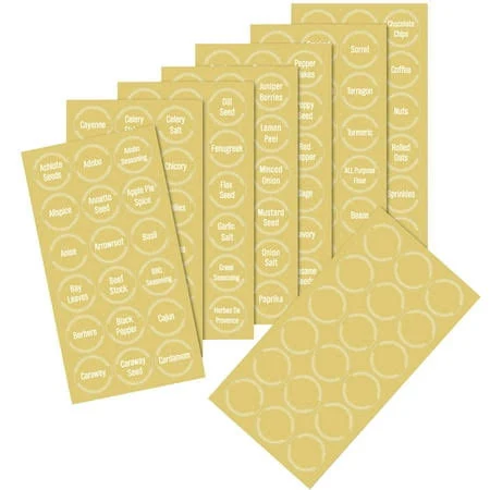 8 Sheets Ingredients Label Stickers Spice Labels