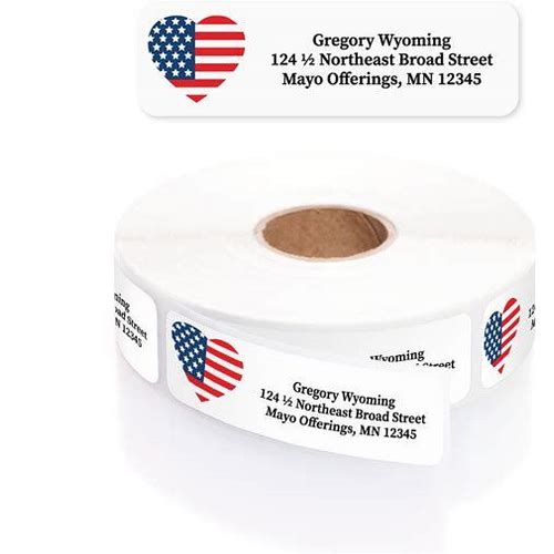 American Flag Heart Rolled Addre…