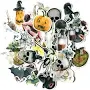 31ct Navy Peony Scary Skull Halloween Stickers