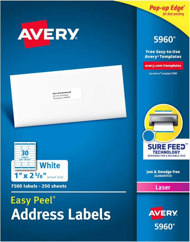 Avery Easy Peel Laser Address Labels