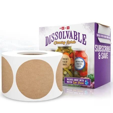 MESS Dissolvable Canning Labels for Jars