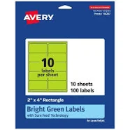 Avery Printable Rectangle Labels Bright