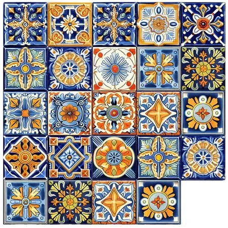 24Pcs Tile Stickers Wall Decor Bathroom Kitchen Wa