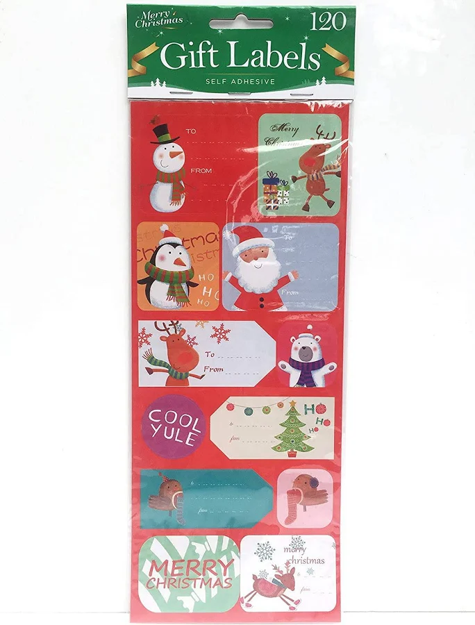 Merry Christmas Christmas Xmas Self Adhesive Tags Gift Labels Stickers