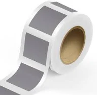 JAM Paper Matte Silver Foil 4 x 4 Inch Roll of Square Labels