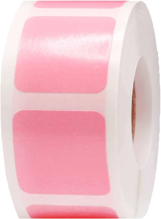 Pink Stickers 1" Square QTY 500 | Wholesale Labels | InStockLabels