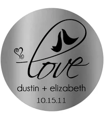 Personalized Silver Foil Wedding Favor Stickers, Silver Foil Wedding Stickers, Wedding Stickers, Love Birds