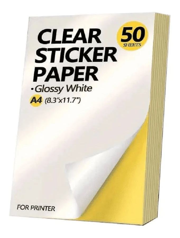 A4 Printable Sticker Paper 50 Sheets White Self-Adhesive Labels