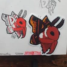 MothMan Bust - Matte Vinyl Sticker