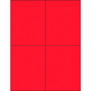 Tape Logic 4 1/4 x 5 1/2" Fluorescent Red Rectangle Laser Labels LL183RD