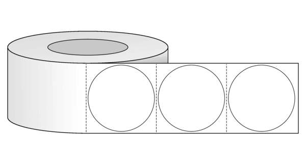 2.5" Circle Labels White