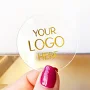 Custom Clear Logo Stickers - Personalised Round Transparent Business Labels