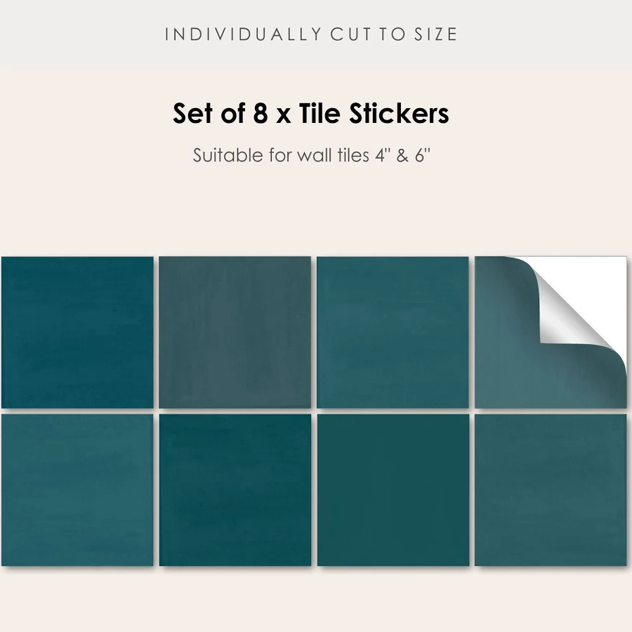 Quadrostyle Zellige in Ocean Blue Tile Stickers