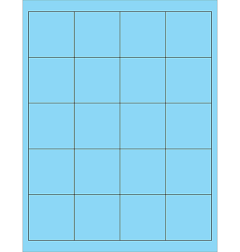 Tape Logic 2" x 2" Fluorescent Pastel Blue Rectangle Laser Labels ll172be